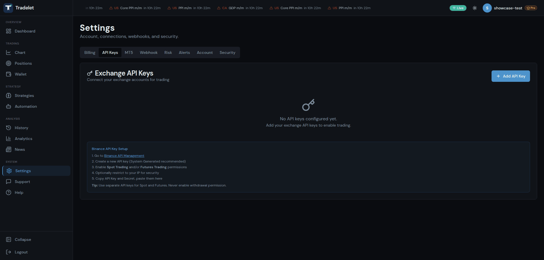 Exchange API key management with Binance setup guide